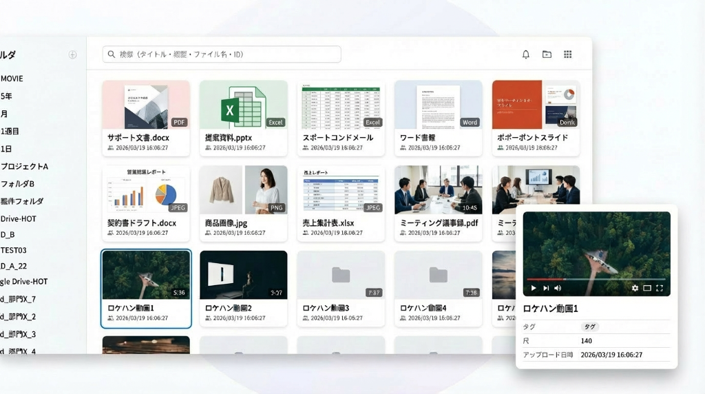 necfru drive — ファイル一覧・詳細プレビュー画面